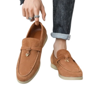 Men’s Classic Suede Tassel Loafers – Genuine Leather British Style Moccasins & Comfortable Driving Flats