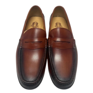 Luxury Men’s Brown Penny Loafers – Genuine Leather Slip-On Casual Business Dress Shoes