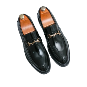 Luxury Black Slip-On Dress Shoes for Men – Genuine Italian Leather Loafers, Formal Oxford Shoes