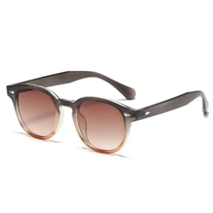 2024 Retro Round Sunglasses – Fashion Rivets & UV400 Protection (Tea Tea)