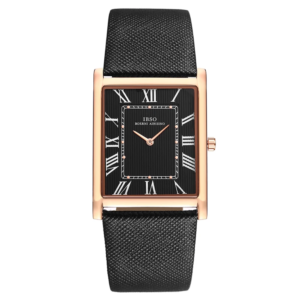 Ultra-Thin Rectangle Dial Men's Quartz Watch – Black and Gold Luxury Business Style with Genuine Leather Strap | Waterproof Wristwatch