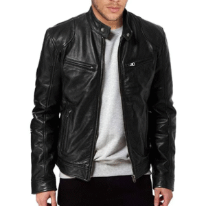Men’s Motorcycle Leather Jacket 2024 – Slim Fit PU Leather Coat, Casual Lapel Windproof Autumn Outerwear